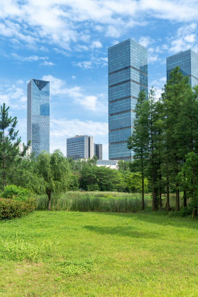 istock city park with modern building background in shanghai 2178488560