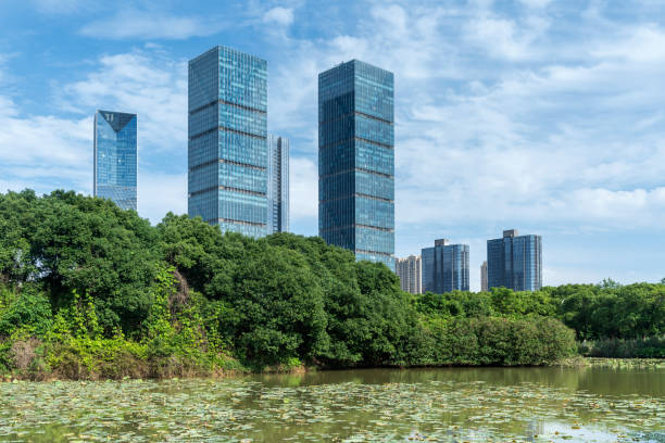 istock Lakeside modern office building in China 2178488566