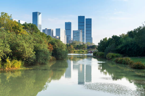 istock Lakeside modern office building in China 2178488568