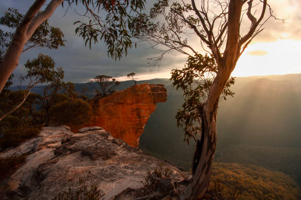 istock Sunlight peeking through some cloud in the morning at Hanging Rock 2178504046