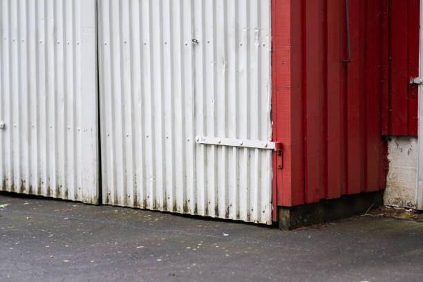 istock White door of a red barn.. 2178507537