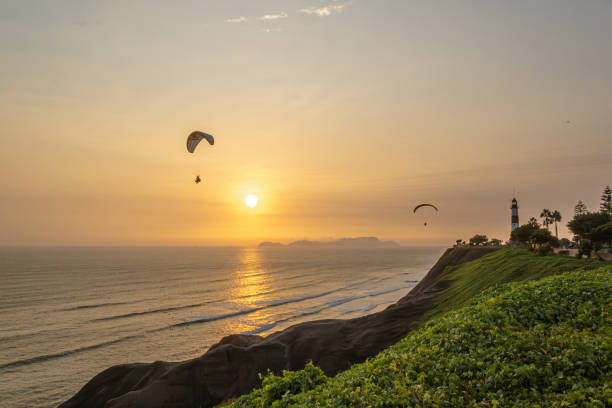 istock Lighthouse at sunset, Miraflores District - Lima 2178513536