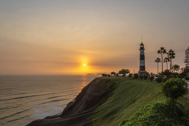 Lighthouse at sunset, Miraflores District - Lima