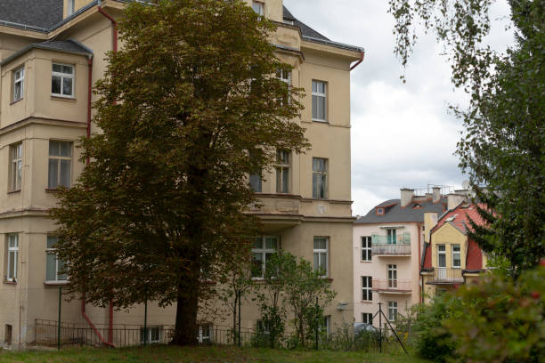 istock There is a large building that features a tree situated right in front of it 2178515139