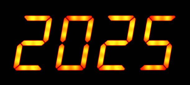 istock Fiery yellow numbers New Year 2025 2178518542
