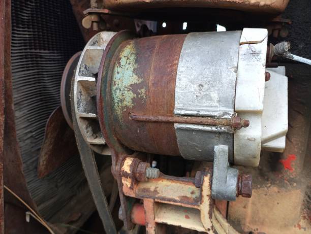 istock Old generator on a tractor. An electric generator is installed on an old agricultural machine. 2178520839