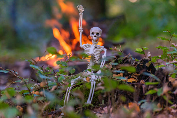 Halloween character in autumn forest