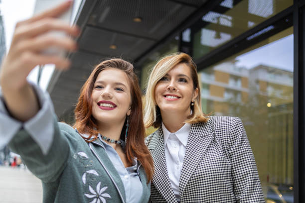 istock Corporate business woman taking selfie after work 2178544937