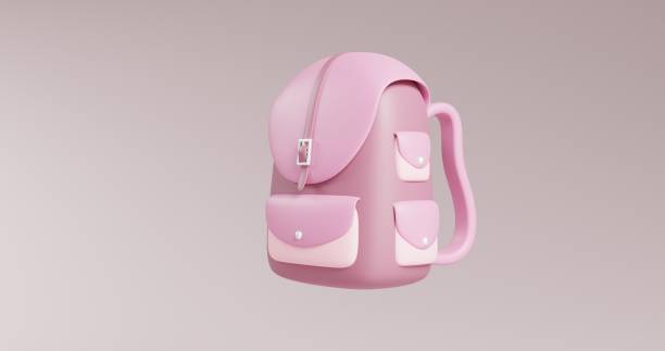 istock cute cartoon pink backpack. back to school concept 2178547799