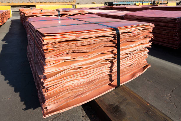 istock Close-up detail of Copper Cathodes ready for delivery 2178551284