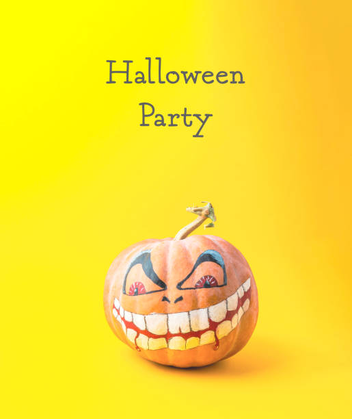 Pumpkins flat lay on orange background