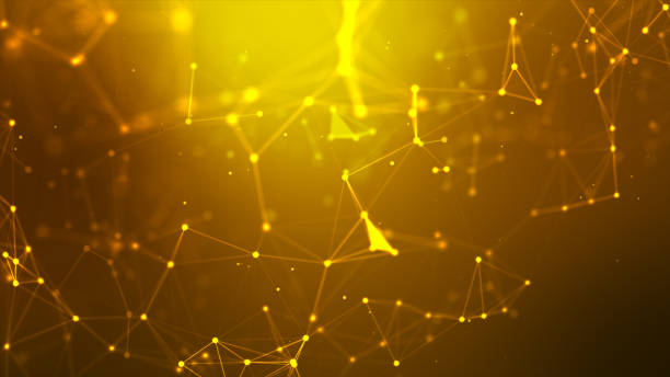 istock Abstract background Dot and connect line for cyber technology futuristic and network connection concept with dark and grain processed wide screen ratio 2178554970