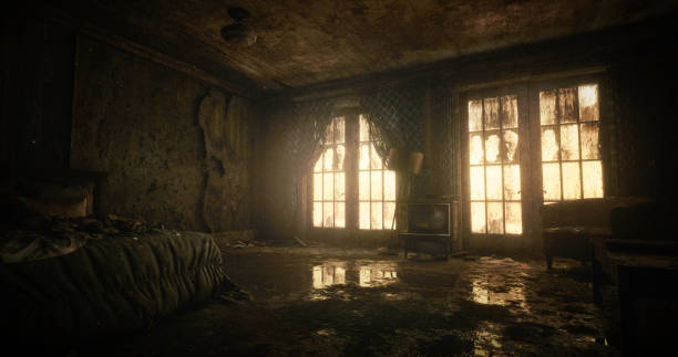istock Abandoned Room with Weathered Walls and Dim Lighting 2178555179