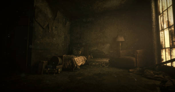 istock Abandoned Room with Decaying Interior and Vintage Bed in Soft Lighting 2178555201