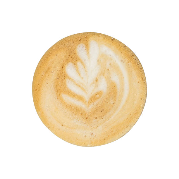 istock Top view. texture of practice coffee latte art on cup isolated white background. 2178557200