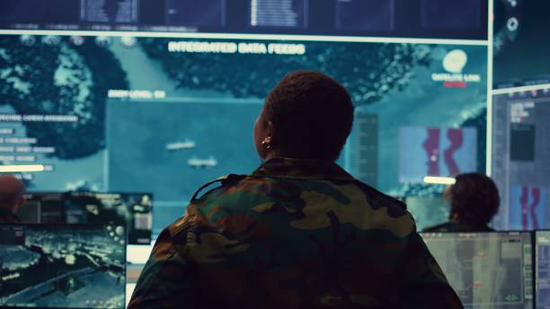 istock Female technical sergeant monitoring air traffic to detect any enemy aircraft 2178558153