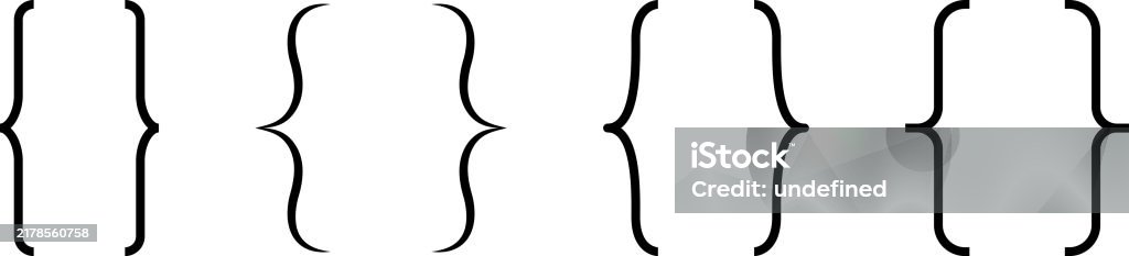 Graphical Brackets Curly Braces Double Symmetric Brackets Vector Typography Symbols Pair ...
