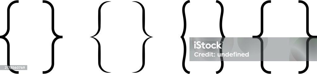 Graphical Brackets Curly Braces Double Symmetric Brackets Vector Typography Symbols Pair ...