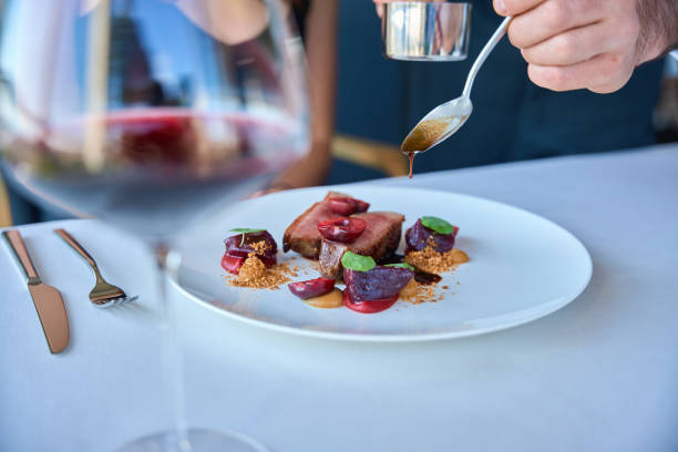 istock Waiter beautifully decorated dish in a white plate for woman 2178561902