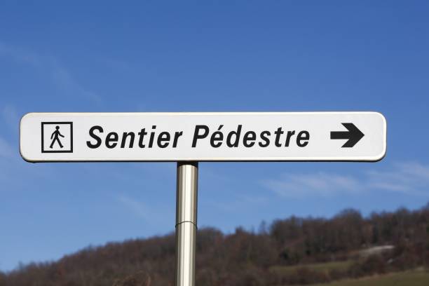 istock Walking trail signpost called sentier pedestre in French language 2178563973