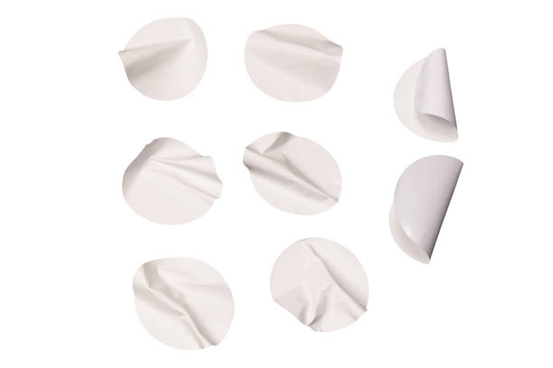 istock Round white stickers, blank tags labels isolated on a white background. 2178563996