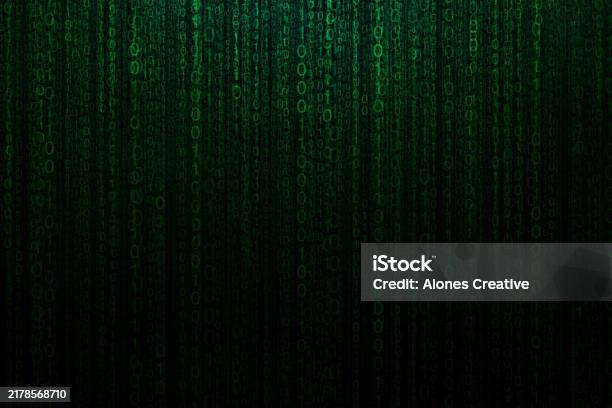Green Binary Code Background Creative Idea Matrix Concept Ai And Coding ...