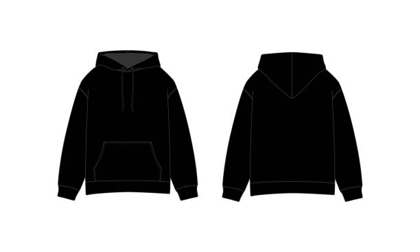 istock Blank Hooded Sweatshirt Mockup with Zipper - Front and Back Views Illustration 2178569243