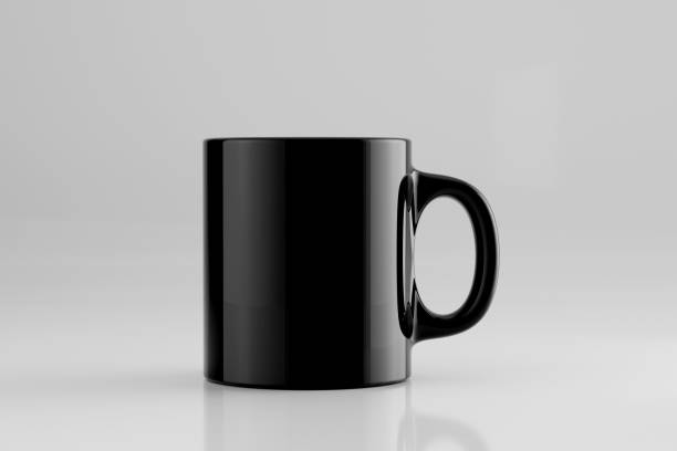 istock Black Ceramic Coffee Mug Mockup on White Background - 3D Illustration Render 2178570712
