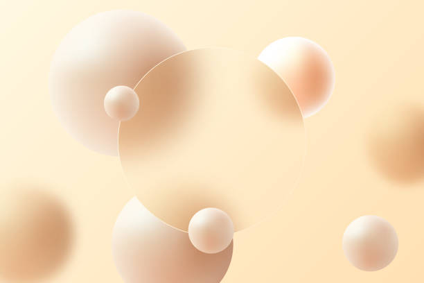 istock Abstract minimalistic background for presentation slide in glass morphism style. Glass round banner with spheres. 2178572954