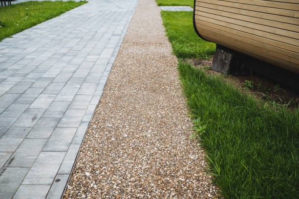 istock The walkway design is wellthoughtout, combining various elements like brick, gravel, and grass to accentuate important elements and elevate the overall appeal of the outdoor area 2178573151
