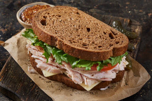 Left over Roast Turkey and Swiss Sandwich