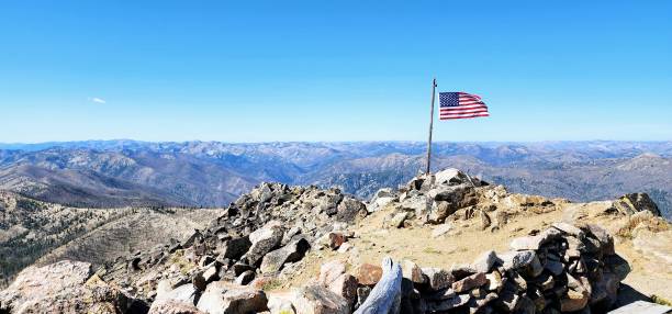 American Flag over the Frank Church Wilderness
