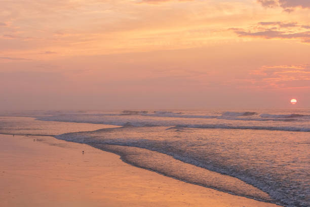 Vibrant winter sunrise at Cocoa Beach in Central Florida USA