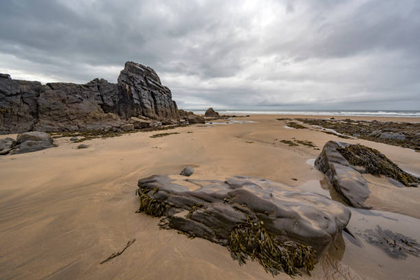Dawn in  October at Sandymouth beach South West England