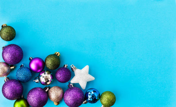 istock Colorful Christmas balls for holiday background 2178581682