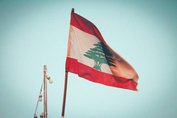 istock The Lebanese flag waves proudly against a clear sky 2178583970
