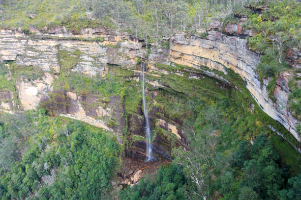istock A tranquil waterfall flowing in a valley in the Blue Mountains 2178584560