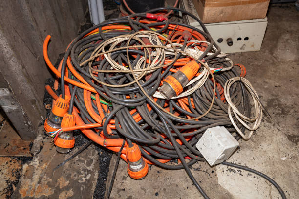 istock Power cables that have been dumped on a dirty floor 2178586623
