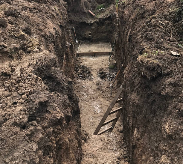 istock ladder to go down into the well at the construction site 2178586912