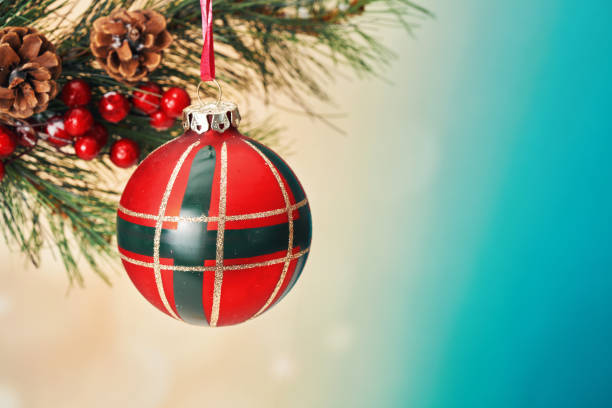 Christmas Decoration with Baubles and Holiday Lights