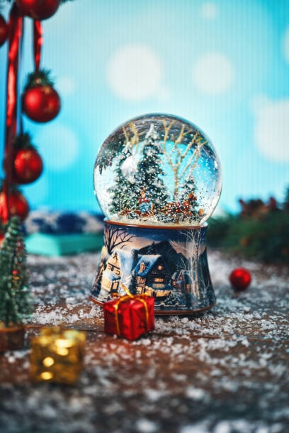 istock Christmas Decoration with Snow Globe and Holiday Lights 2178589119