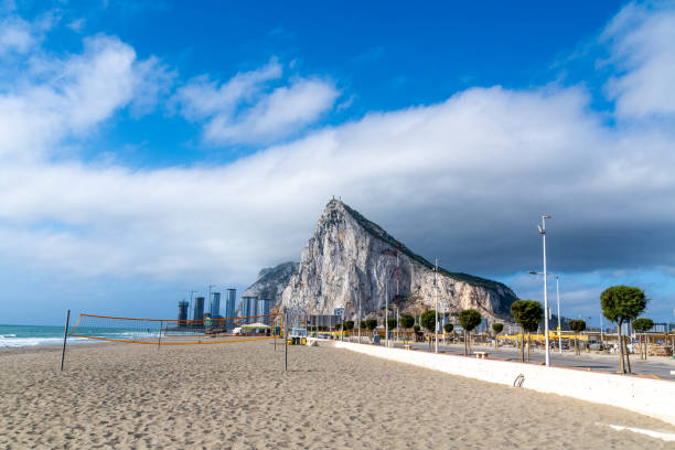 The Mediterranean Sea side of the rock of Gibraltar