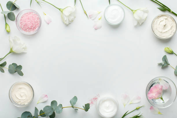 istock Eco frame of natural spa products on white background 2178595720