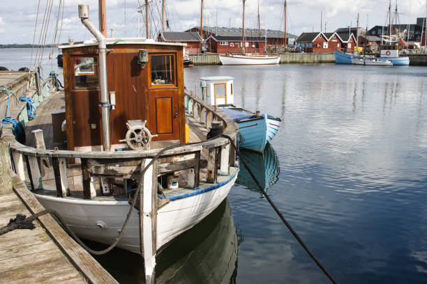 Ships docked in the danish port of Holbaek, on the Holbaek fjord.