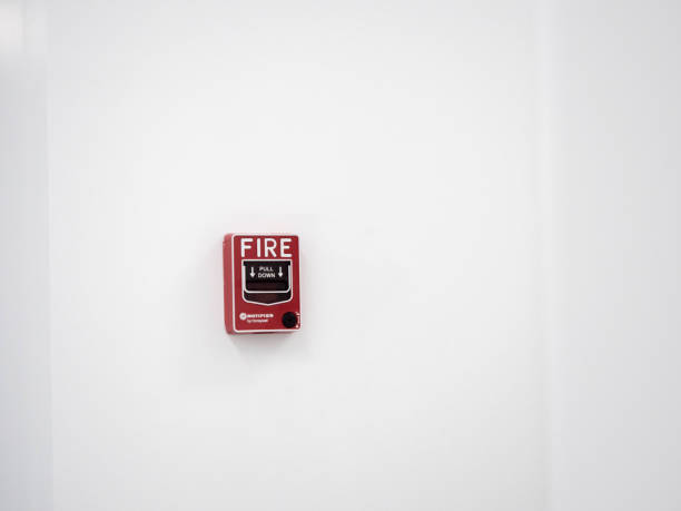 istock Red safety danger alarm fire protection security equipment emergency alert system symbol warning rescue urgency control evacuation prevention copy space firefighter siren push accident switch burning 2178616280