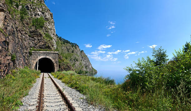 Old tunnel on Circum-Baikal Railway, lake Baikal