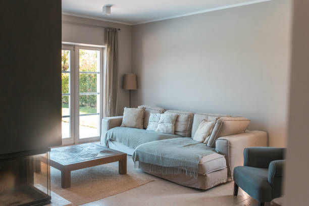 istock Spacious Living Room With Fireplace 2178619452