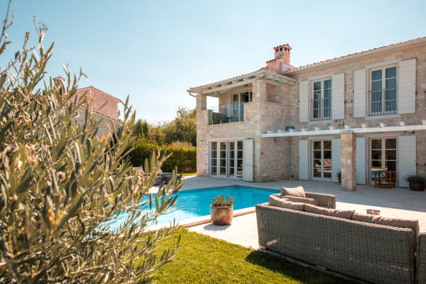 istock Beautiful Summer House With Pool 2178619456