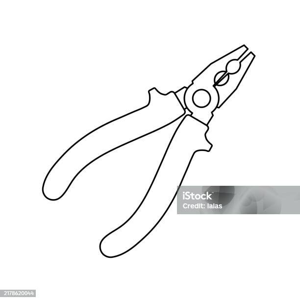 펜치 도구 선 아이콘입니다 벡터 일러스트 레이 션 DIY에 대한 스톡 벡터 아트 및 기타 이미지 - DIY, 갈고리 발톱, 건설 ...