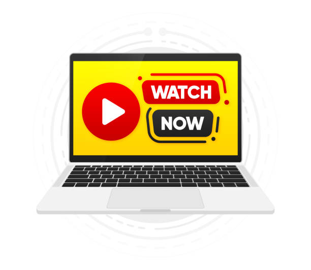 istock Watch Now banner. Play button. Dialog window. Live broadcast, online education or conferention. Vector illustration. 2178626603